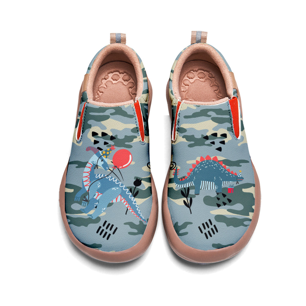 Blue Camouflage Dinosaur Slip On