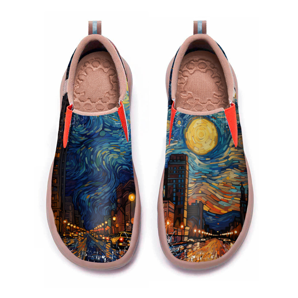 Starry Night Detroit City Slip On