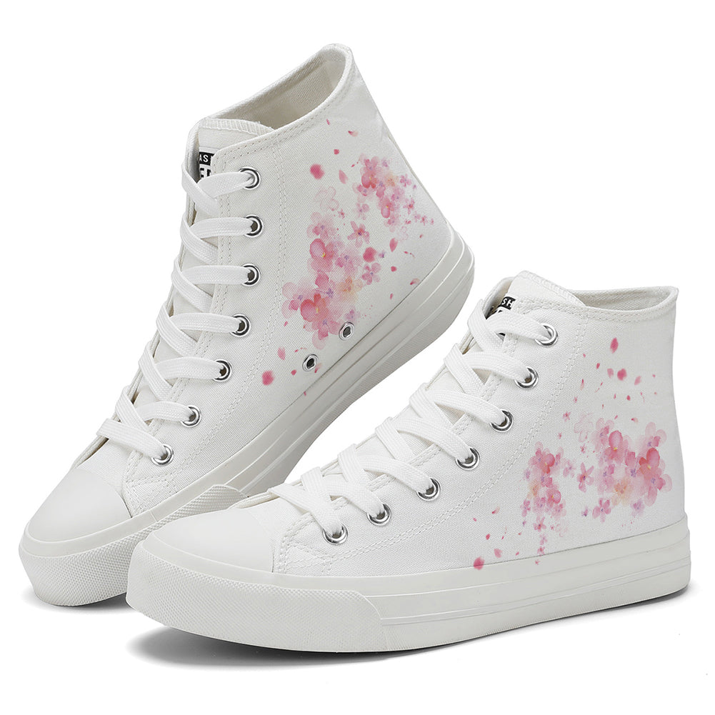 Cherry Blossoms High Top Canvas Shoes