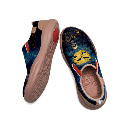 Halloween Starry Night Skull Slip On