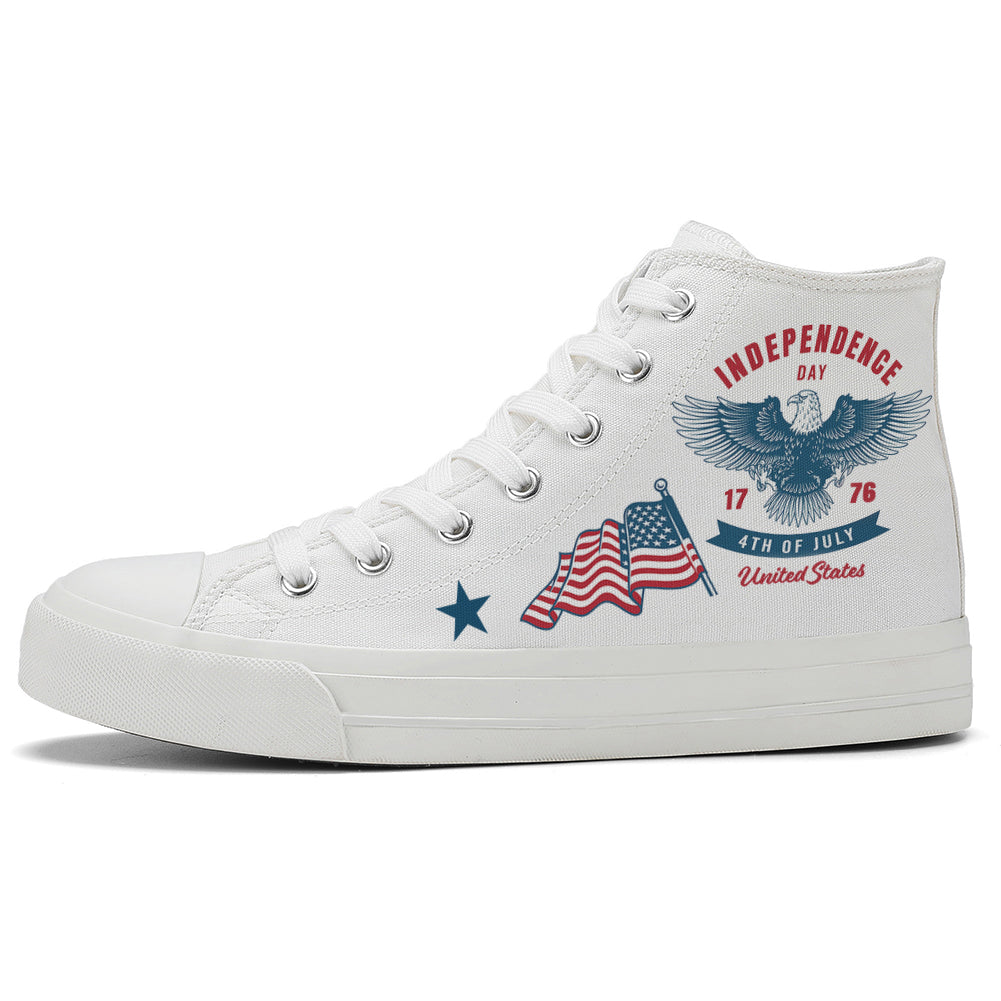 4th of July High Top Canvas Shoes