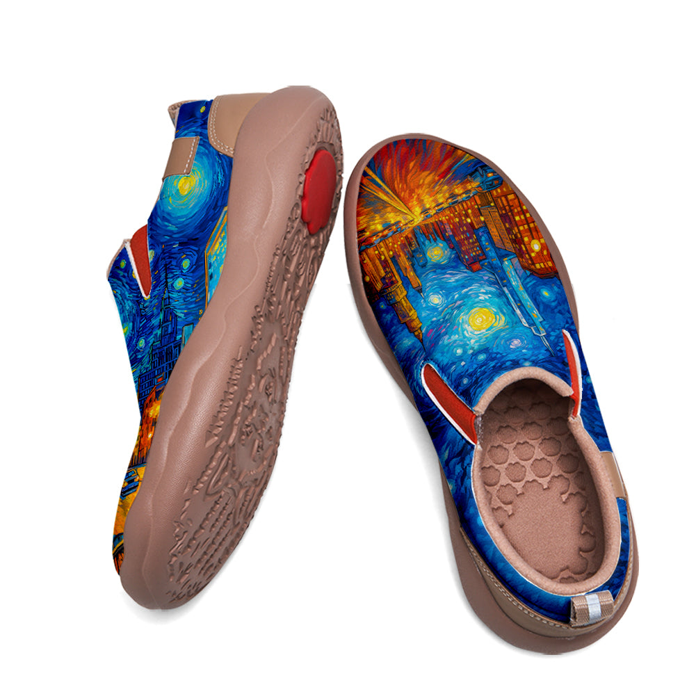 Starry Night Chicago City Slip On