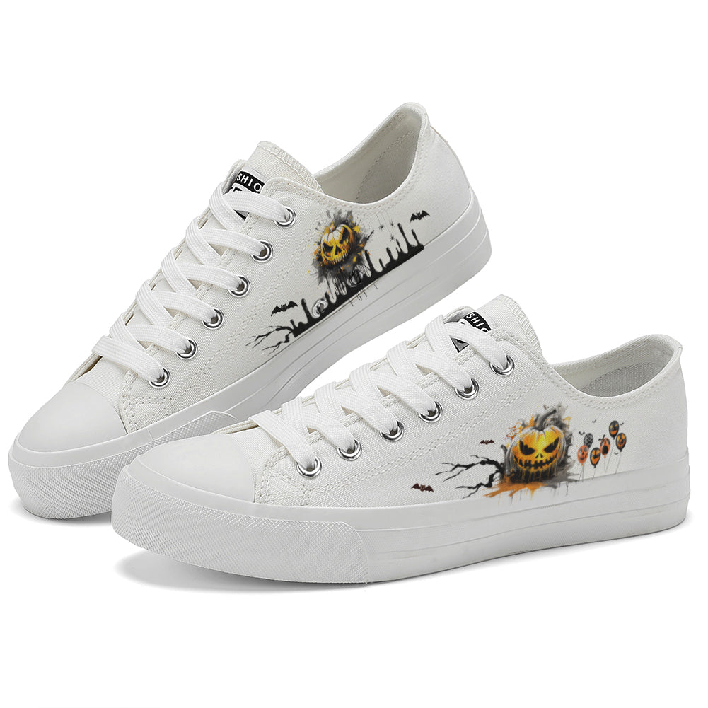 Halloween Pumpkin Low Top Canvas Shoes