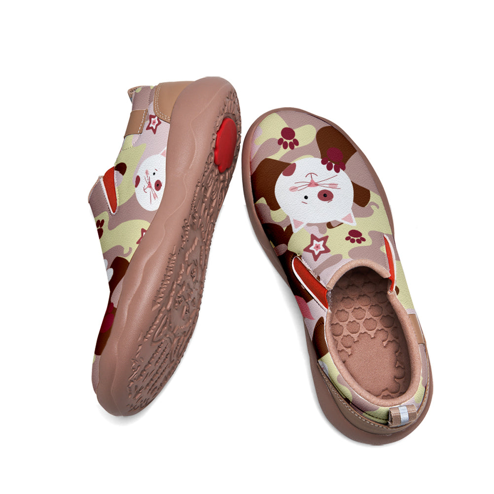 Pink Camouflage Cat Slip On