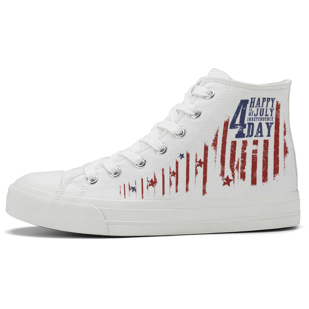 4th of July High Top Canvas Shoes