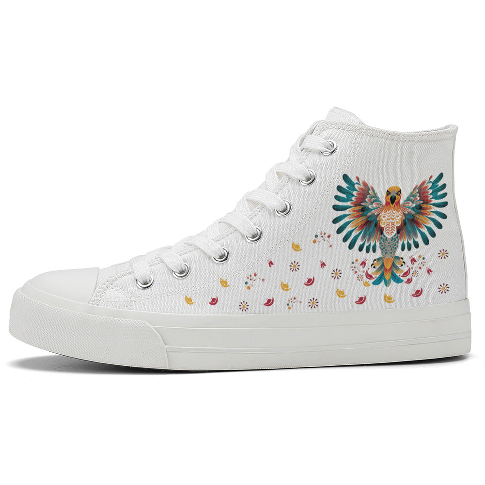 Floral Eagle High Top Canvas Shoes