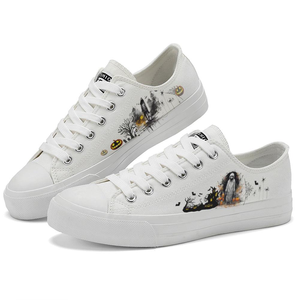 Halloween Skull Low Top Canvas Shoes