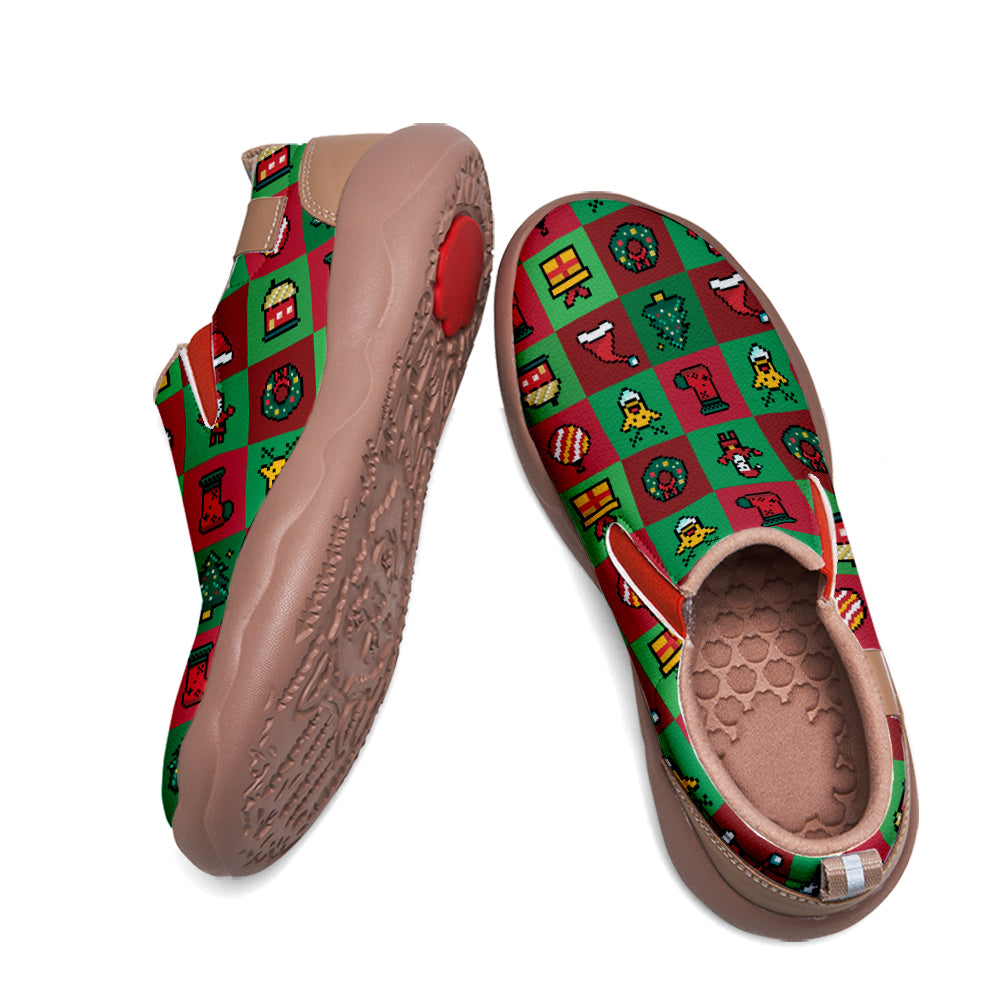 Pixel Christmas Kids Slip On