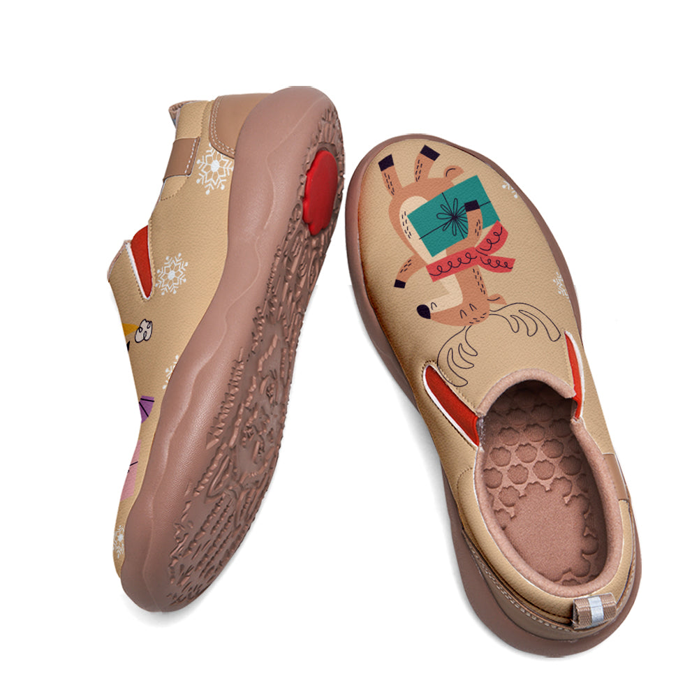 Christmas Fox Deer Kids Slip On