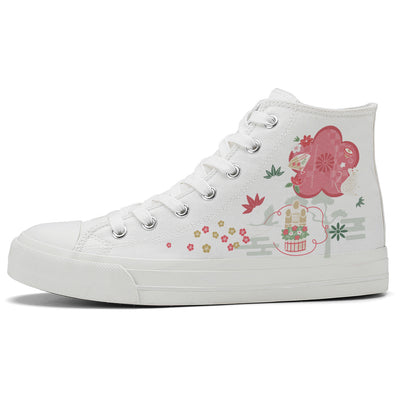 Cherry Blossoms High Top Canvas Shoes