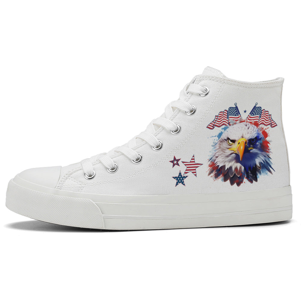 American Flag Eagle High Top Canvas Shoes