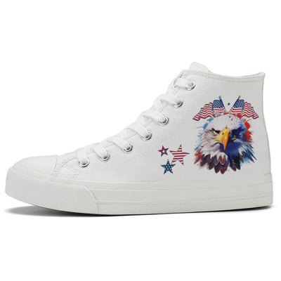 American Flag Eagle High Top Canvas Shoes