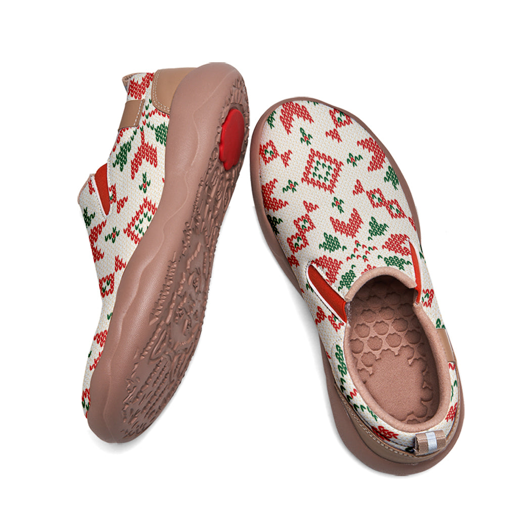 Pixel Christmas Snowflake Slip On