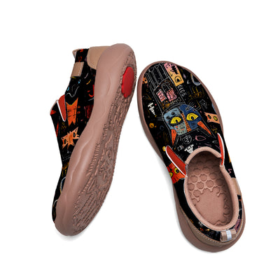 Black Cat Kids Slip On