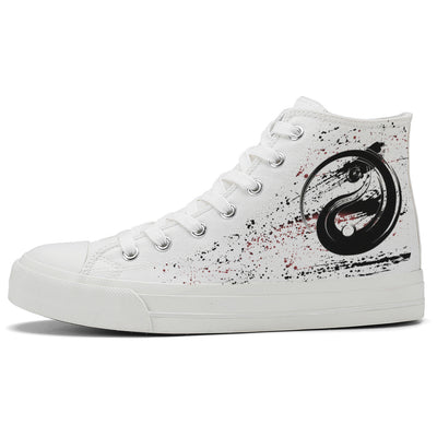 Splatter Yin Yang High Top Canvas Shoes