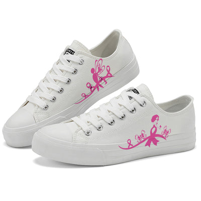 Butterfly Breast Cancer Low Top Canvas Shoes