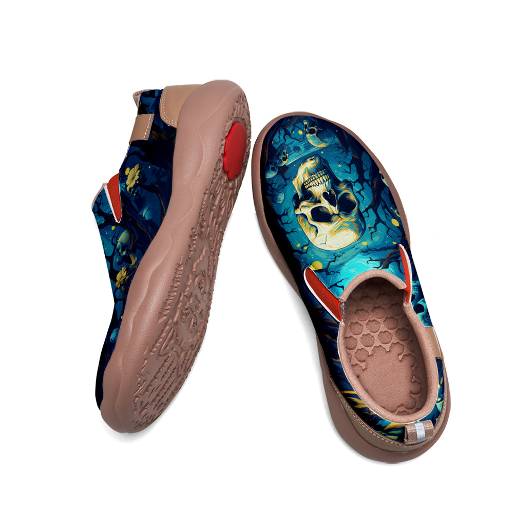 Blue Skull Kids Slip On