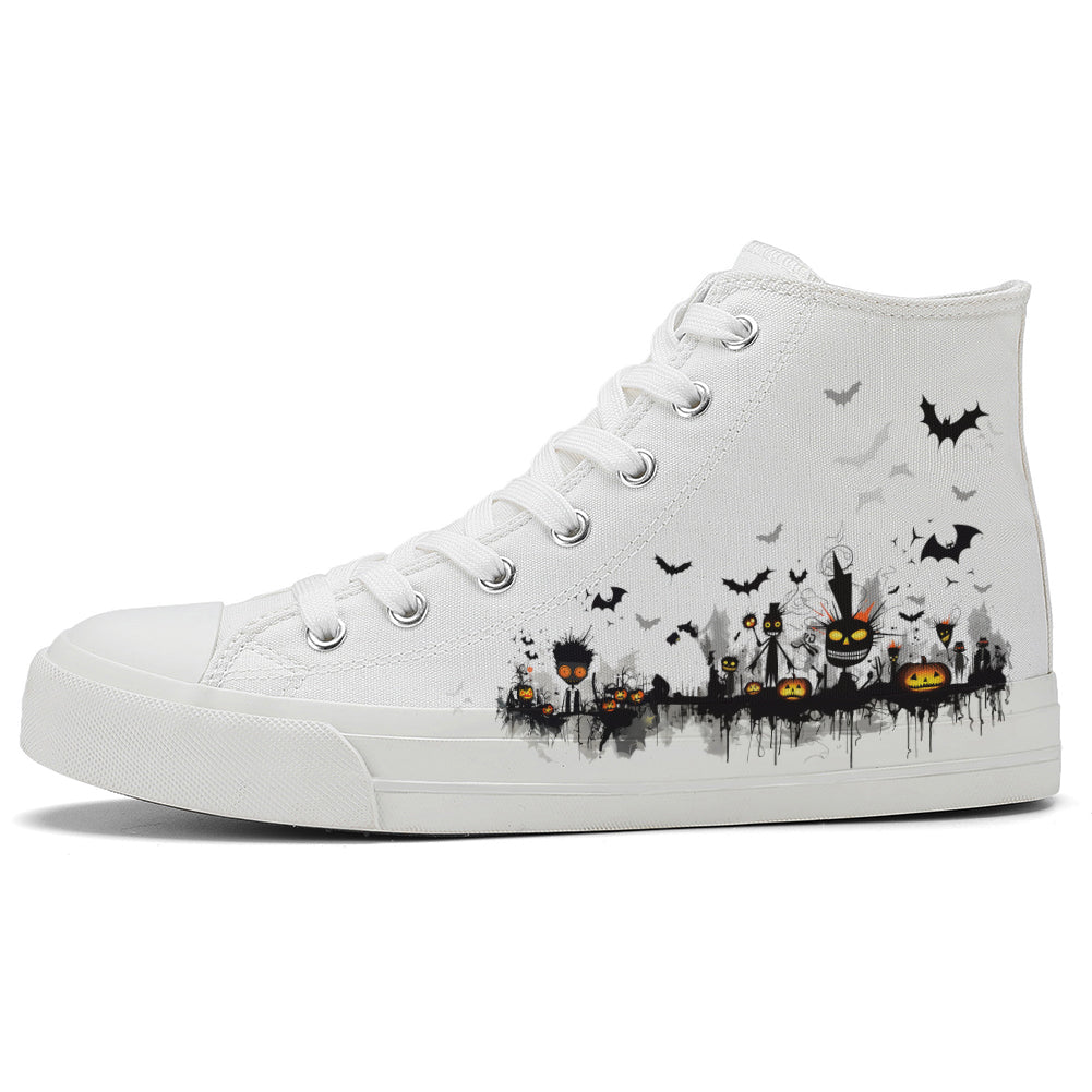 Halloween Basquiat High Top Canvas Shoes