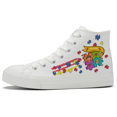 Autism High Top Canvas Shoes