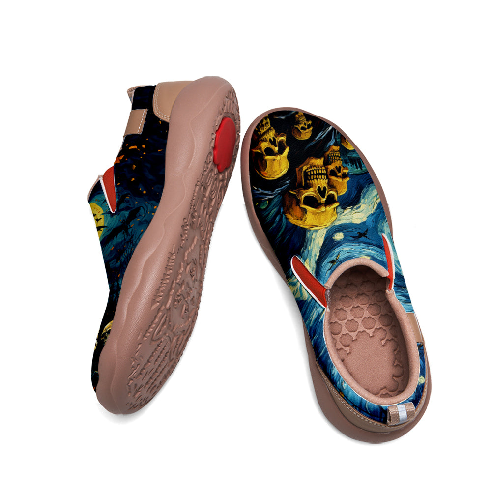 Starry Night Skull Slip On