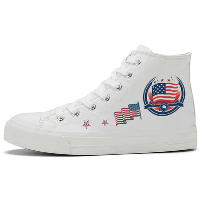 American Flag High Top Canvas Shoes