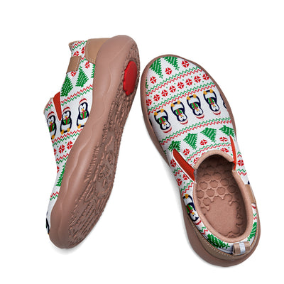 Pixel Christmas Penguin Kids Slip On