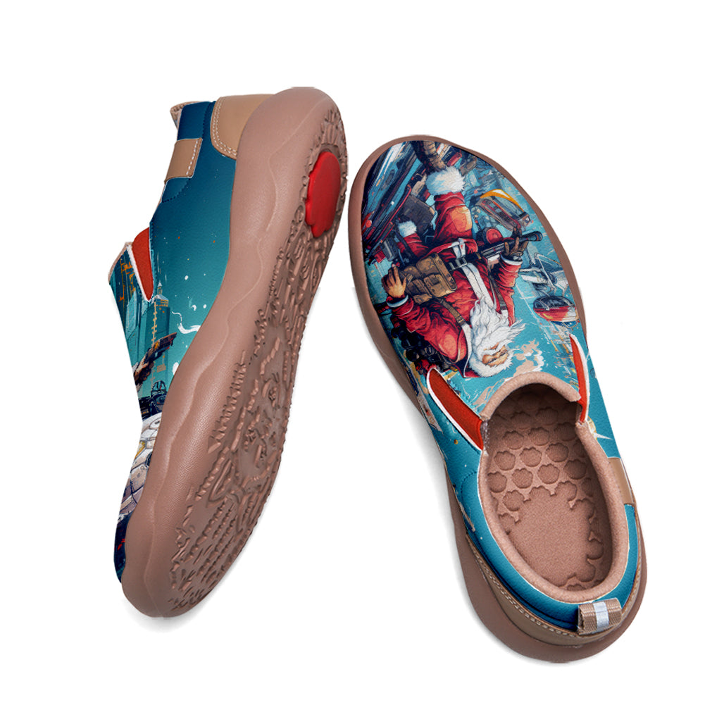 Cyberpunk Style Santa Claus Kids Slip On