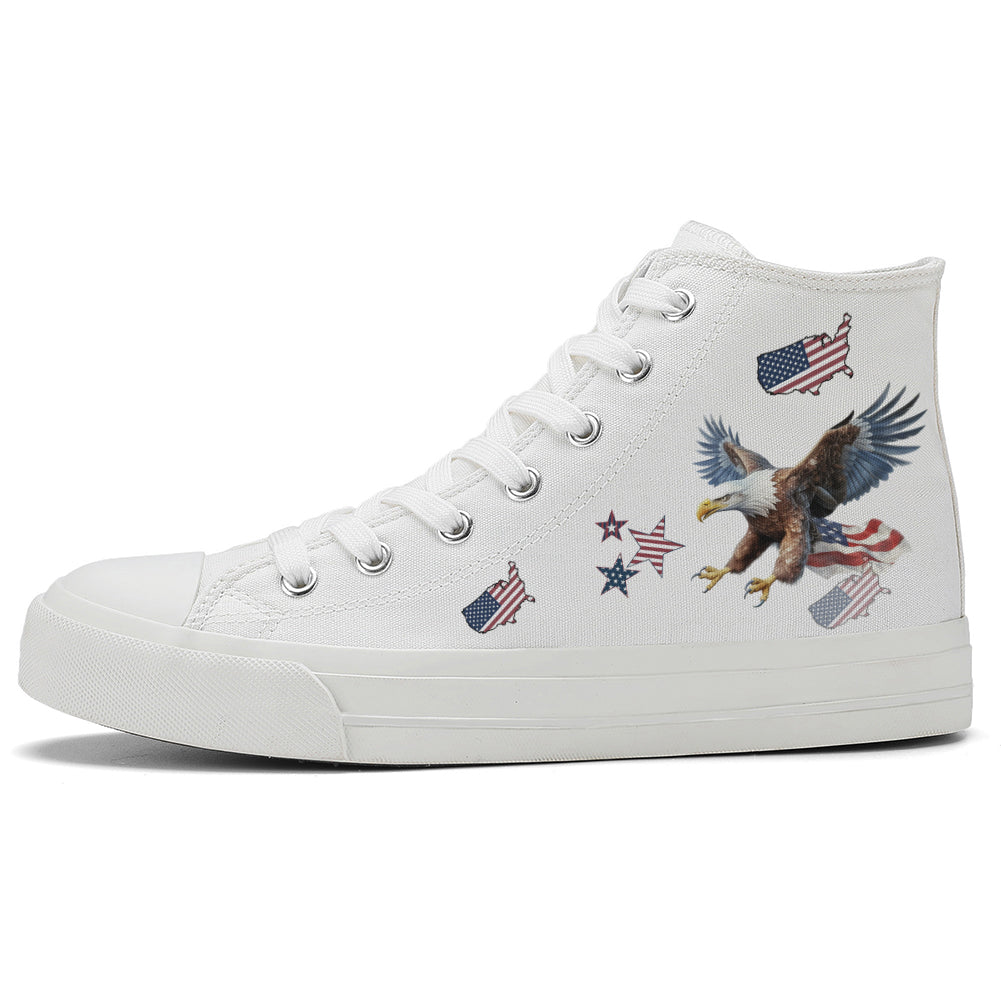 American Flag Eagle High Top Canvas Shoes