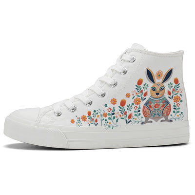 Floral Rabbit High Top Canvas Shoes