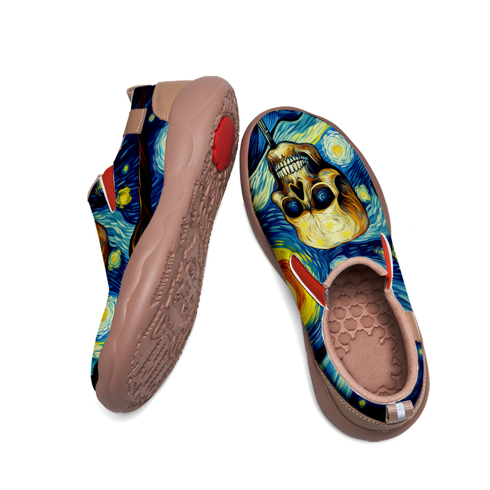 Starry Night Skull Slip On