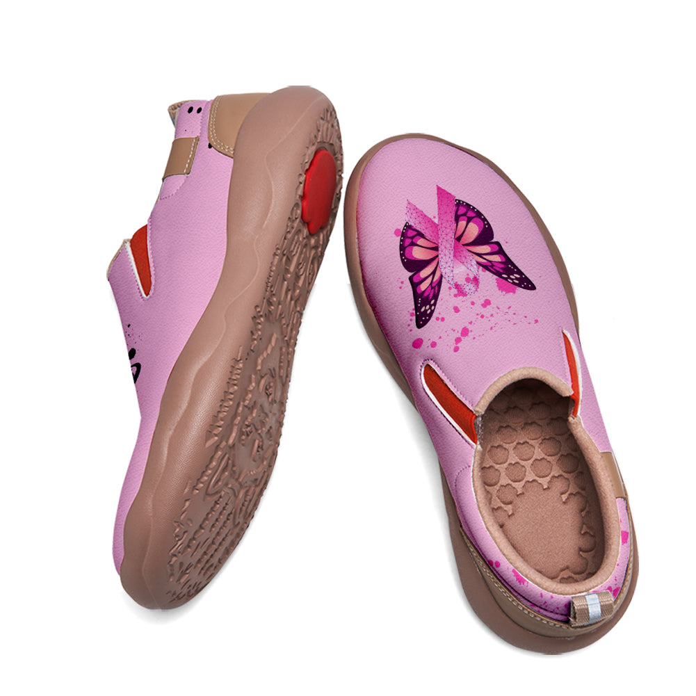 Butterfly Breast Cancer Slip On