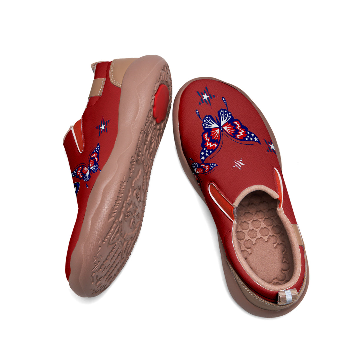 Butterfly American Flag Slip On