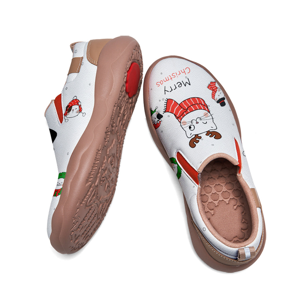 Christmas Kitten Kids Slip On