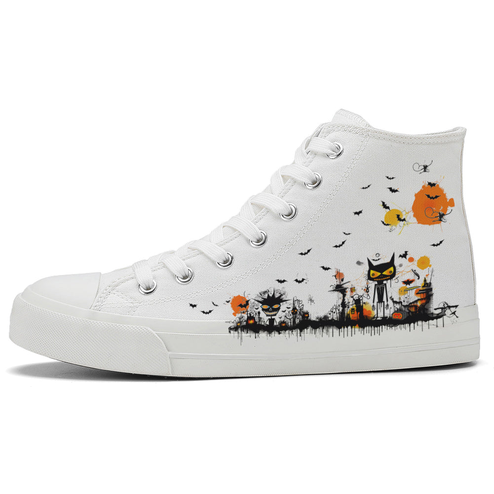 Halloween Basquiat High Top Canvas Shoes