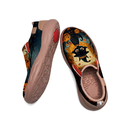 Halloween Witch Cat Pumpkin Kids Slip On