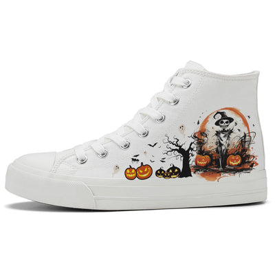 Halloween Skull High Top Canvas Shoes