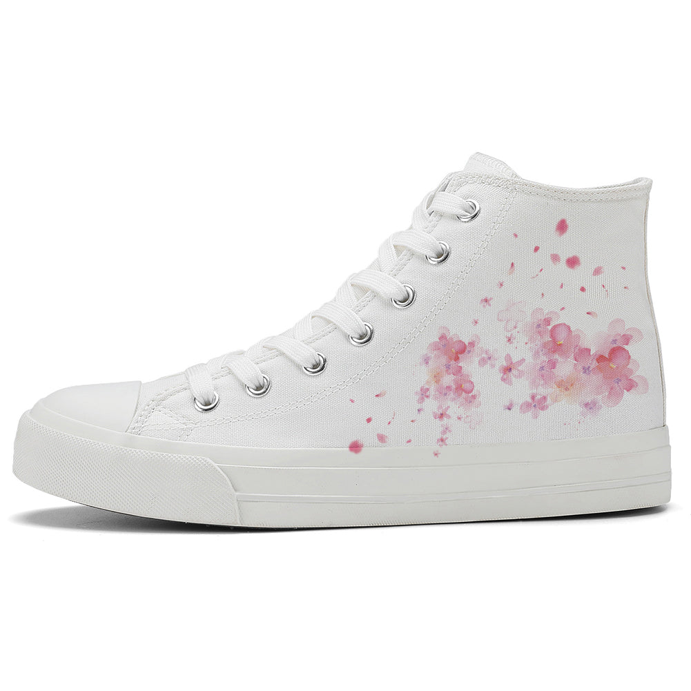 Cherry Blossoms High Top Canvas Shoes