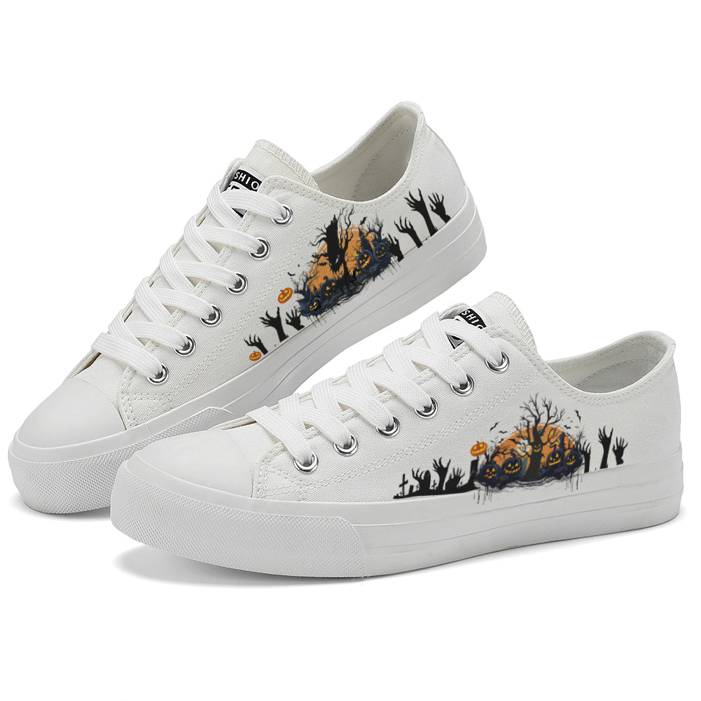 Halloween Pumpkin Low Top Canvas Shoes