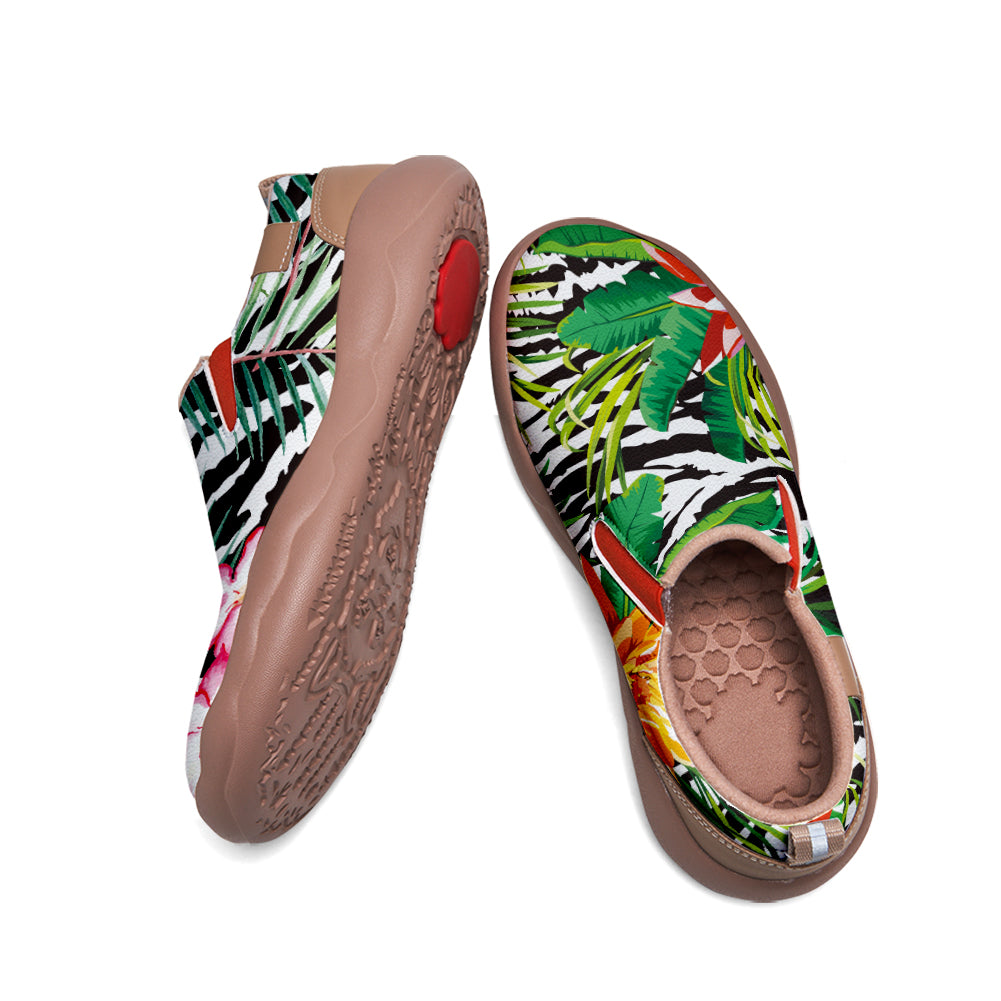 Tropical Zebra Print Slip On