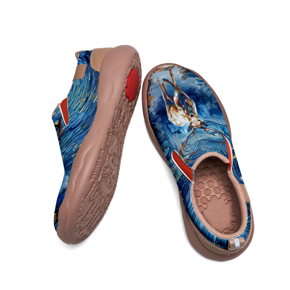 Starry Night Deer Slip On