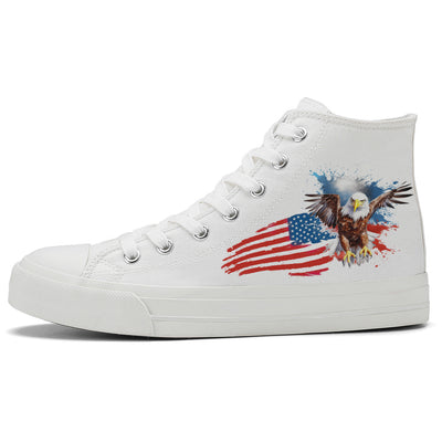 American Flag Eagle High Top Canvas Shoes