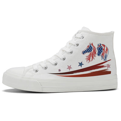 American Flag High Top Canvas Shoes