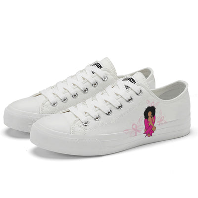 Breast Cancer Low Top Canvas Shoes