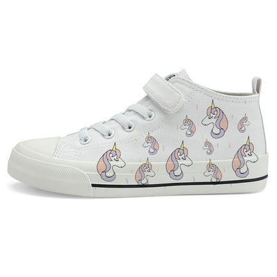 Unicorn Kids High Top Canvas Shoes