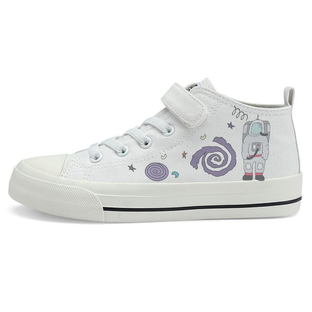 Astronaut Kids High Top Canvas Shoes