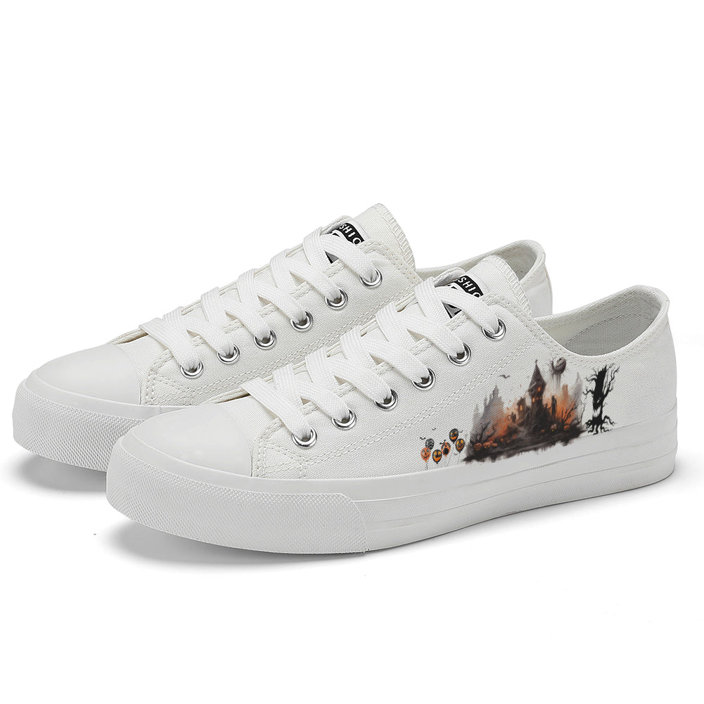 Halloween Castle Low Top Canvas Shoes