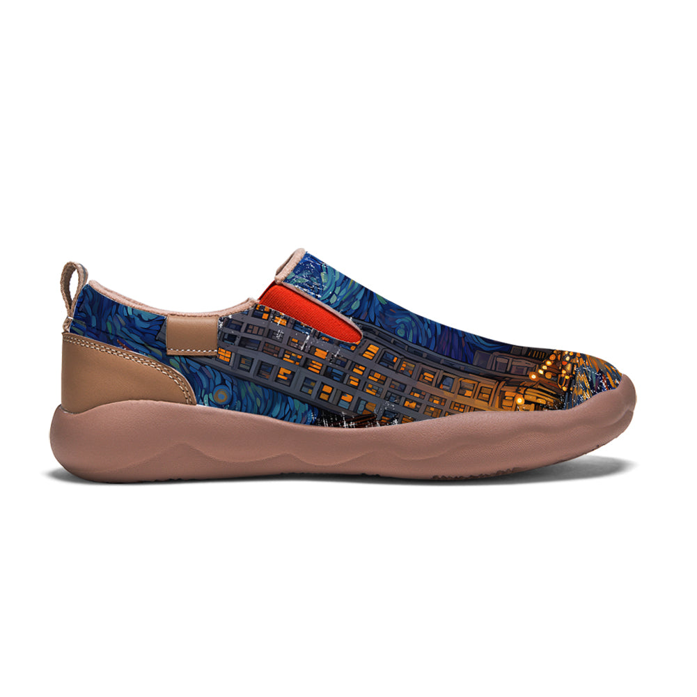 Starry Night Detroit City Slip On