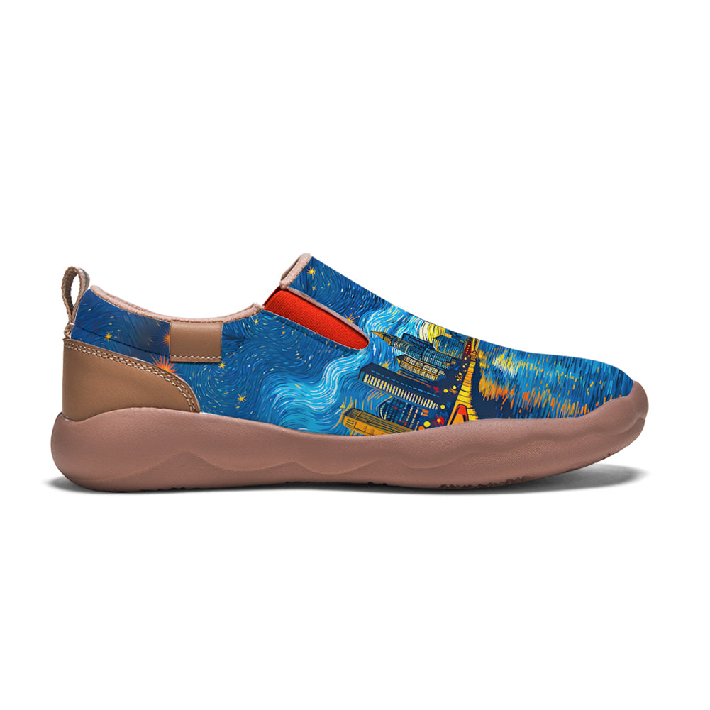 Starry Night Chicago City Slip On