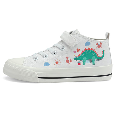 Dinosaur Kids High Top Canvas Shoes