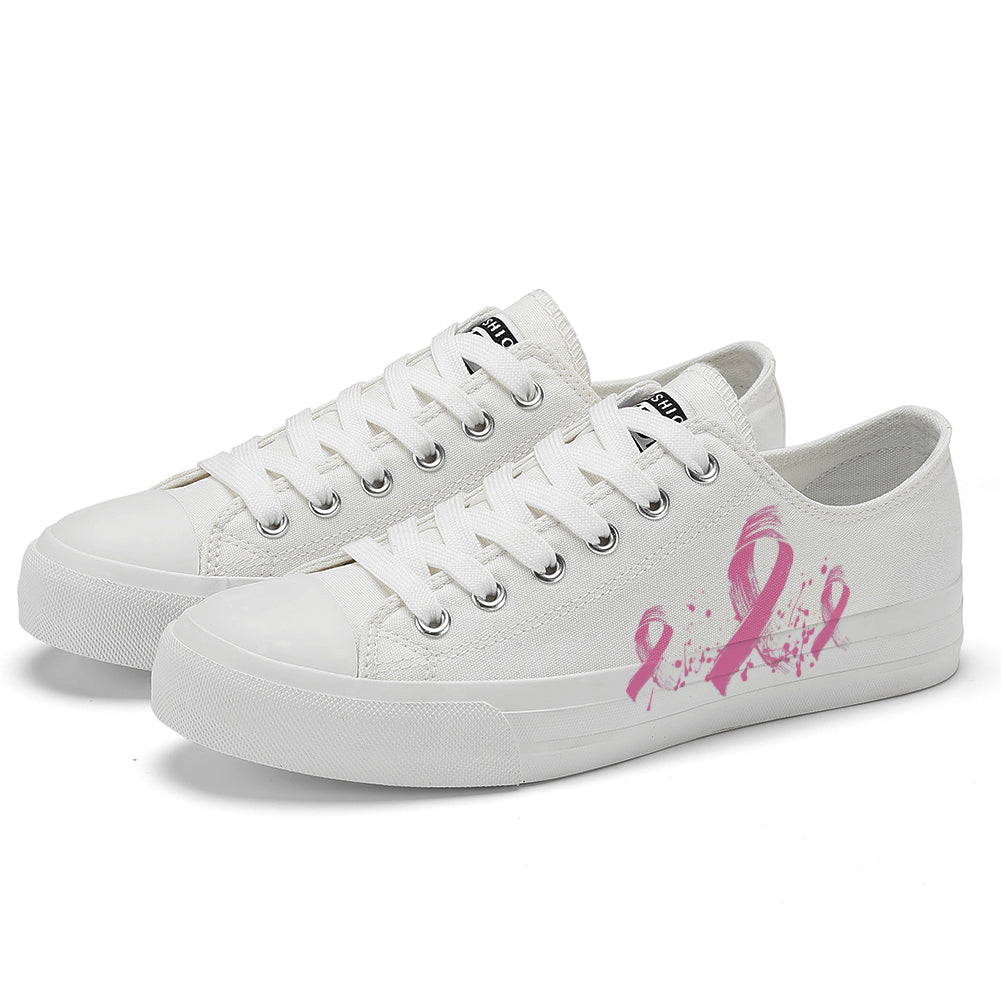 Breast Cancer Low Top Canvas Shoes